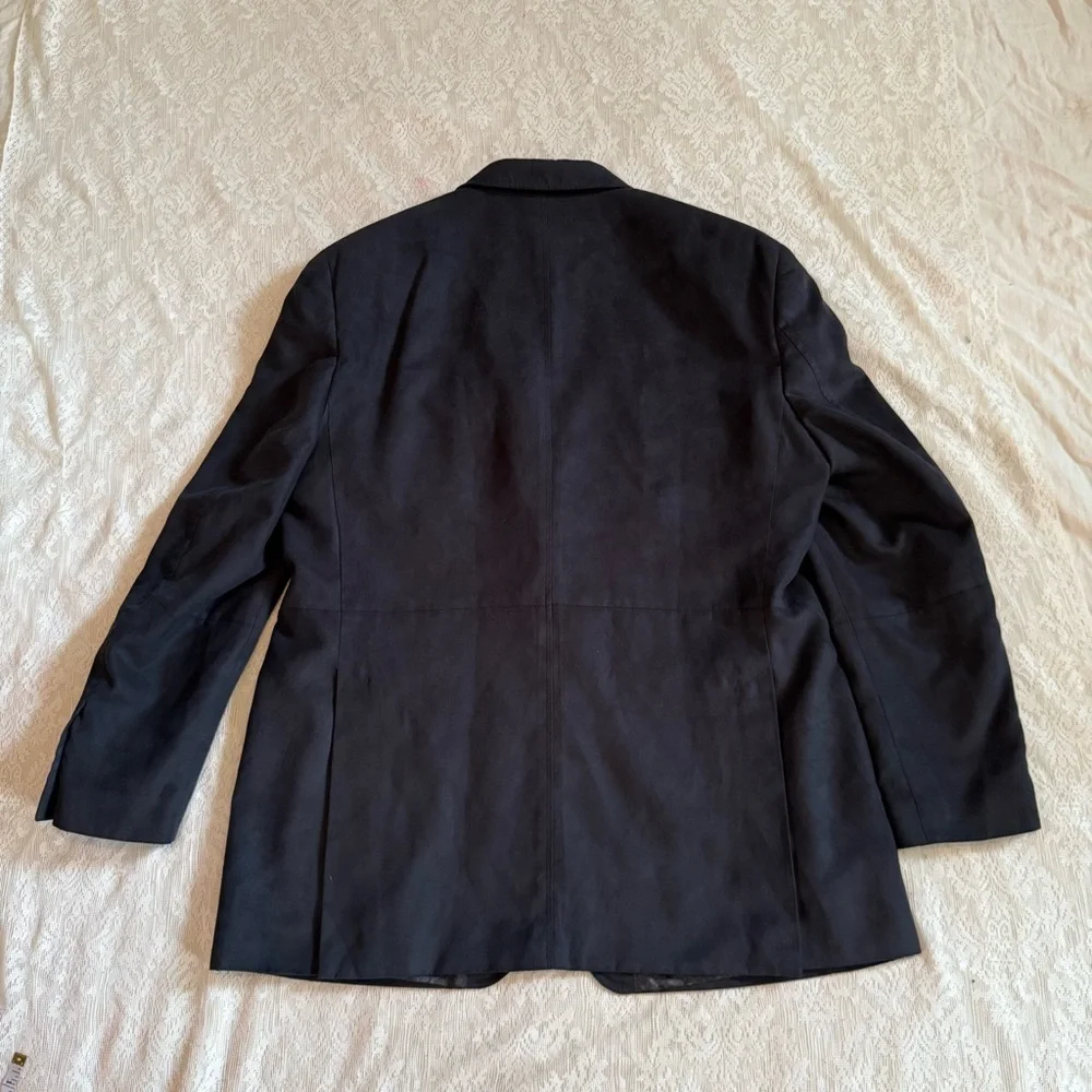 Ralph Ralph Lauren faux suede double vented navy blazer